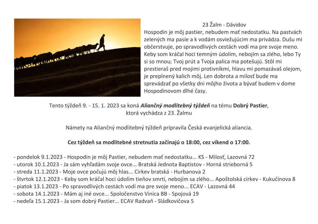 Pozvánka na Aliančný modlitebný týždeň 2023