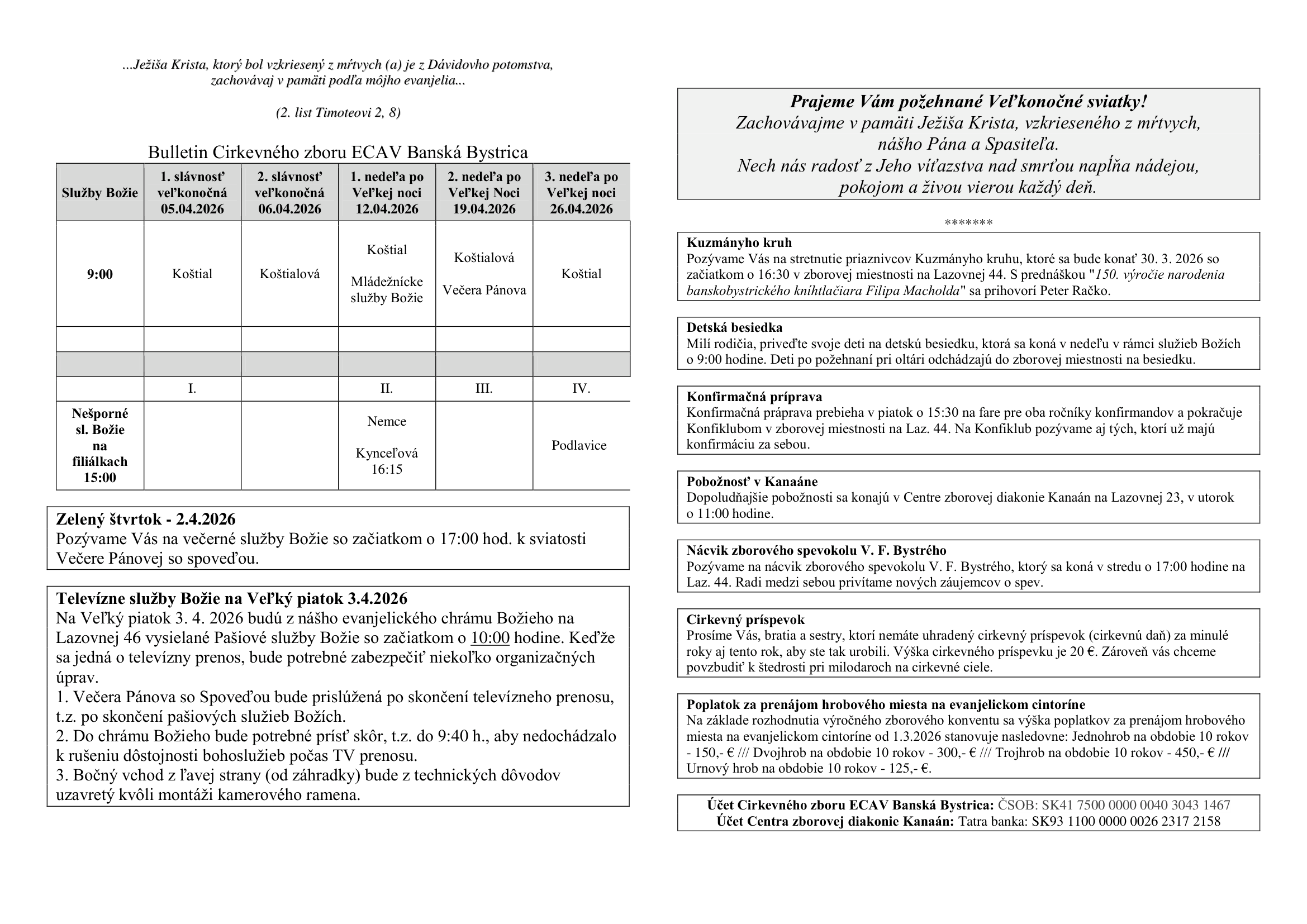 Bulletin apríl 2026