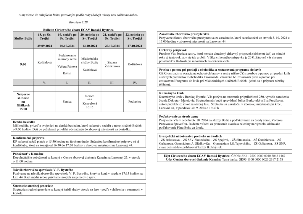 Bulletin október 2024