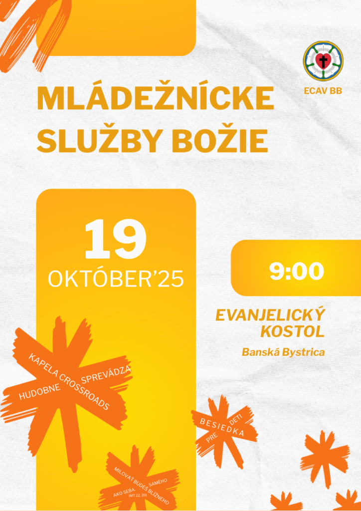 Pozvánka na mládežnícke služby Božie 19.10.2025