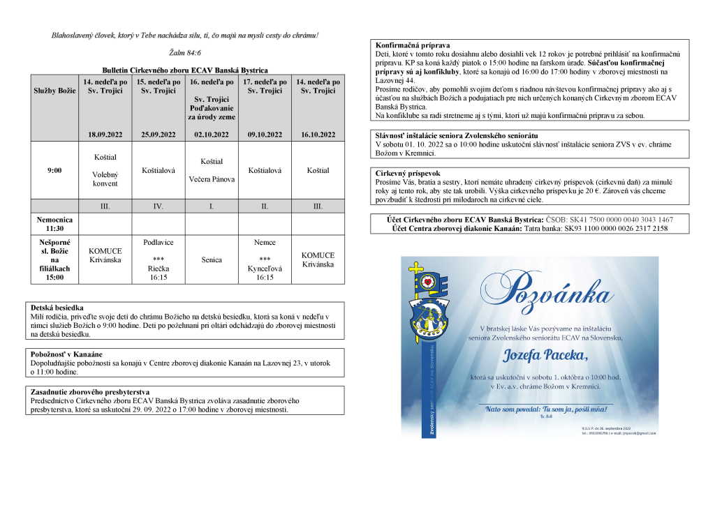 Bulletin na september a október 2022