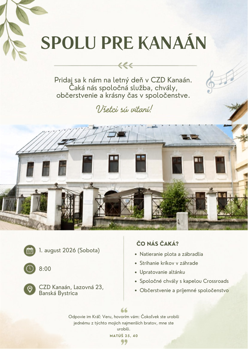 Pozvánka na brigádu: Spolu pre Kanaán